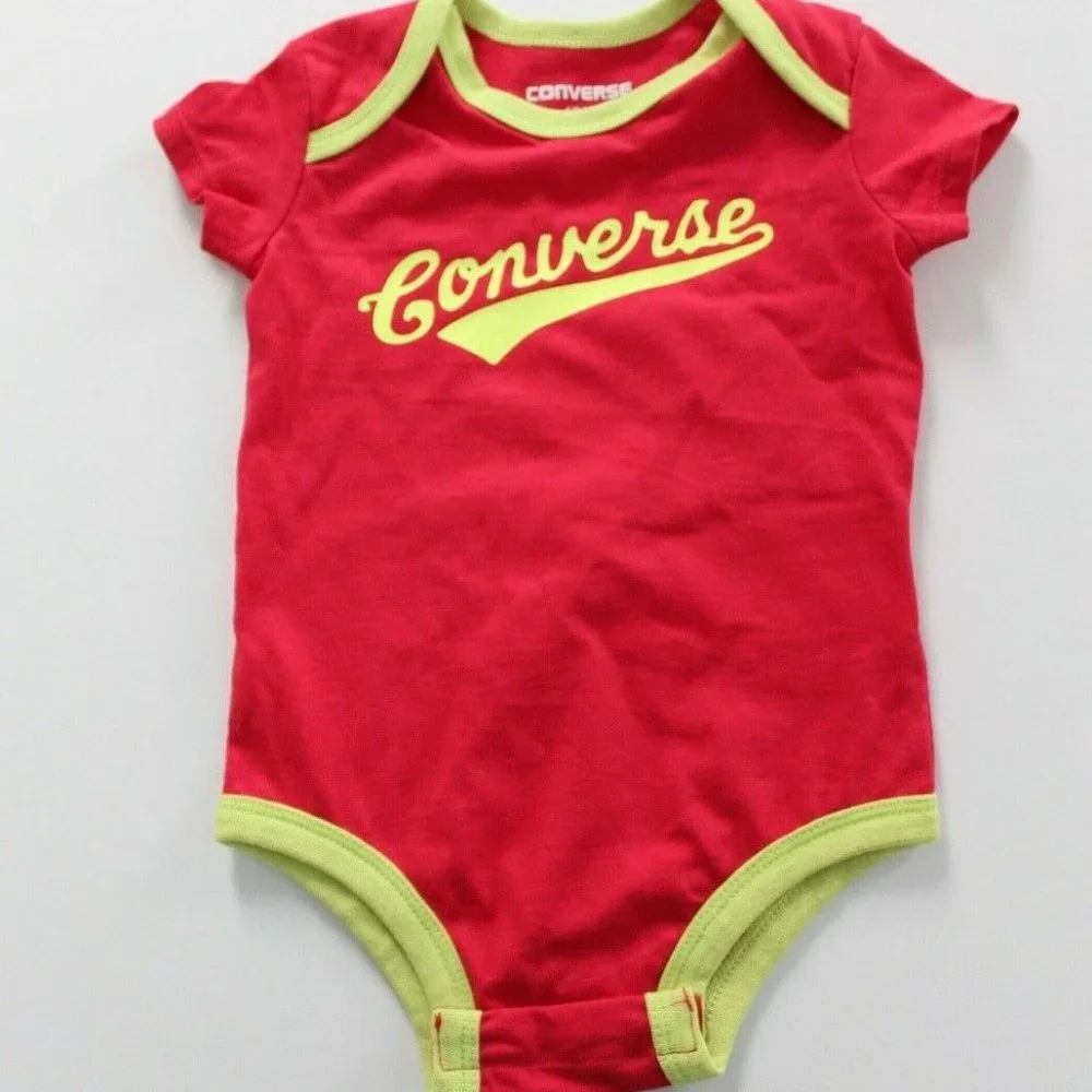 NWOT Converse Baby Girls' Boys' Short Sleeve Logo Bodysuit Size 6-9M